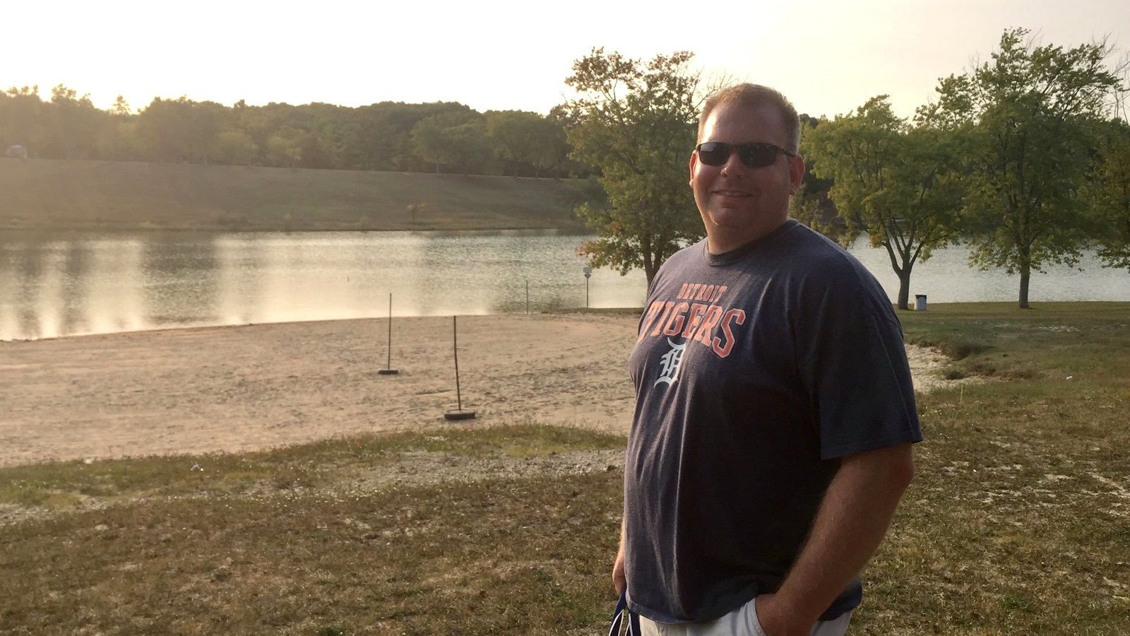 Matt by the lake at golden hour